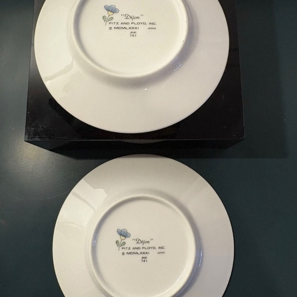 ‘Dijon’ Fitz & Floyd Blue Flower Cup and Sauce (set 2) VTG Japan - Picture 6 of 6